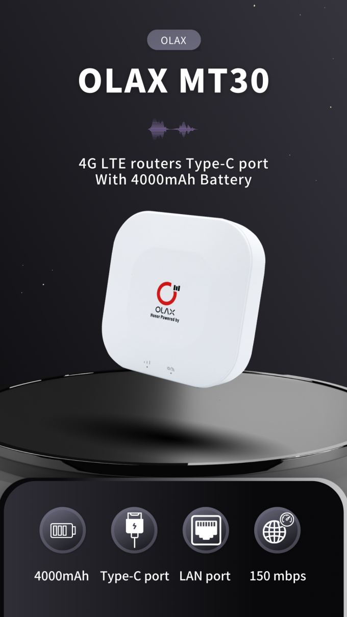 OLAX MT30 Unlocked typec 4g wifi modem port 4g lte router with sim card slot 4000mah
