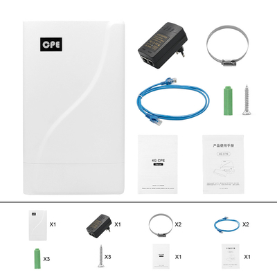 Wireless 4G CPE Outdoor Wifi Router IP66 Waterproof POE Adapter